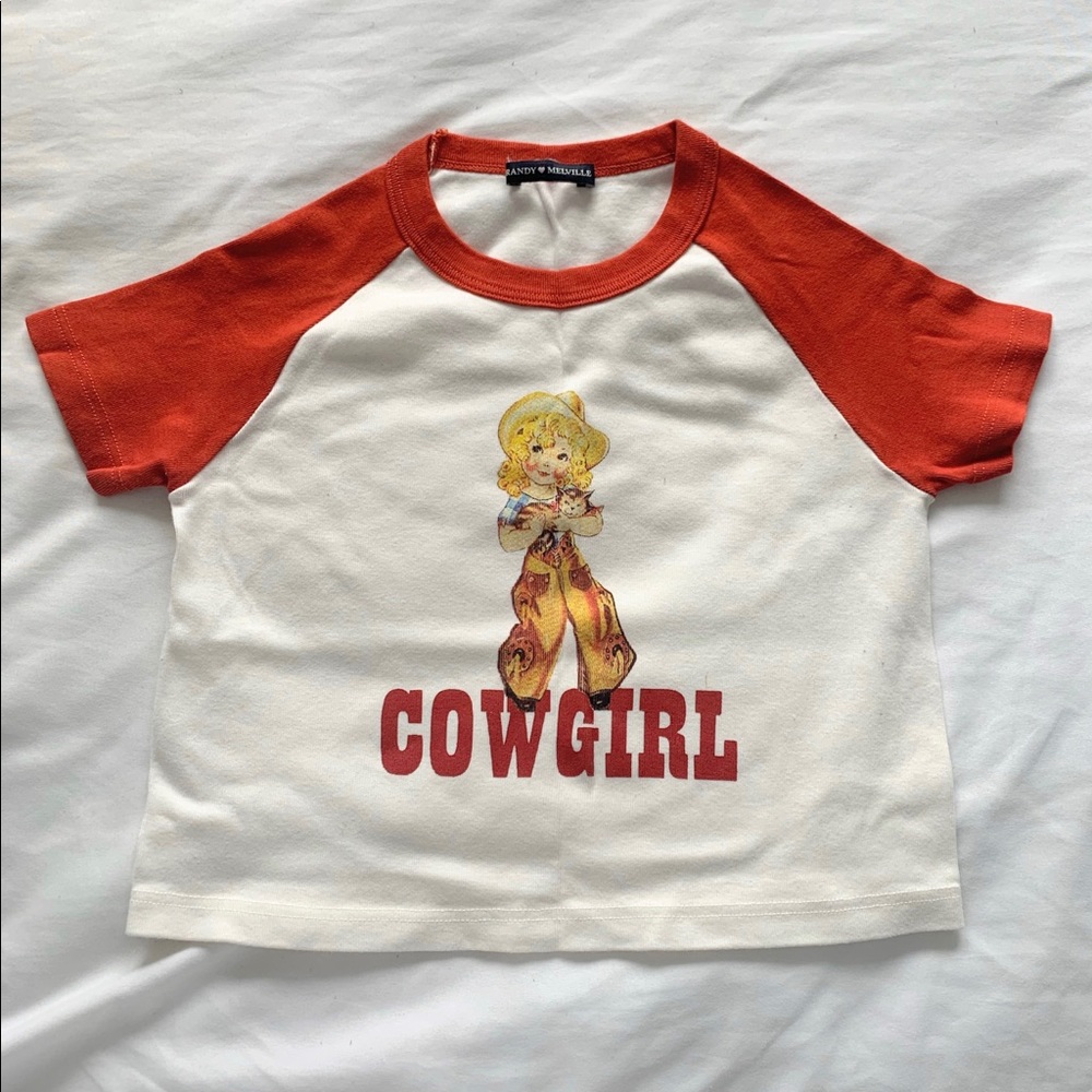 Brandy Melville Cow Girl Crop Top
